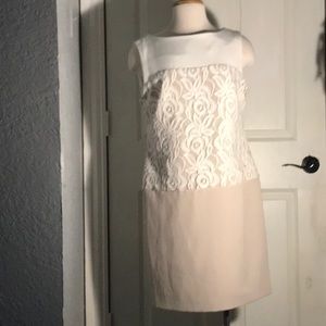 SD collection white and tan dress